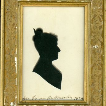 Hand-painted silhouette dated 1829