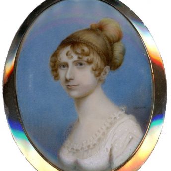 Miniature portrait of a young Regency lady by Herve