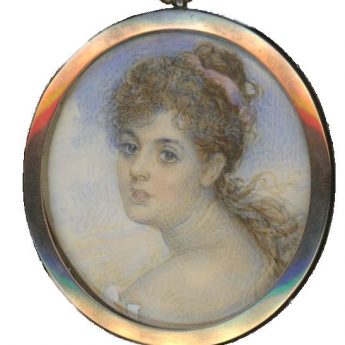 Pretty little portrait miniature of a young lady