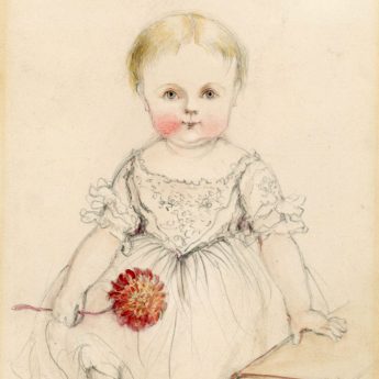 Delicate drawn watercolour portrait of a child by Ainsworth