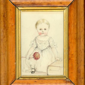 Delicate drawn watercolour portrait of a child by Ainsworth