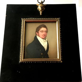 Handsome portrait miniature by Irish artist Sampson Towgood Roch of a gentleman