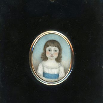 Georgian miniature portrait of a solemn child