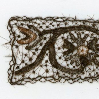 A piece of fine needle lace made from human hair