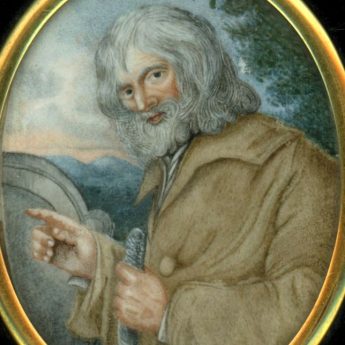 Miniature portrait of a hermit or vagrant