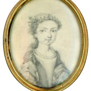 Plumbago portrait of a young lady by Thomas Worlidge