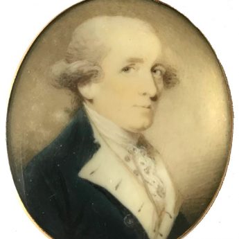 Miniature portrait of Lieut. James Bracey who served alongside Adm John Byng