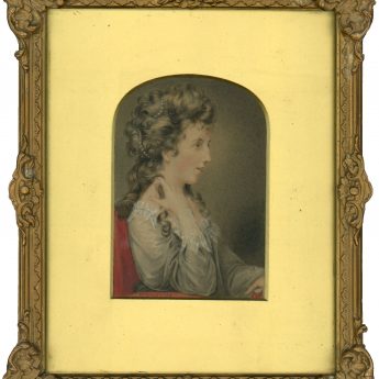 Watercolour portrait of Miss Bacon painted in 1813 by George Perfect Harding