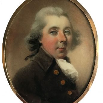 Miniature portrait of a ruddy-cheeked gentleman by Abraham Daniel