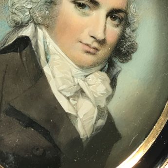 Miniature portrait of a gentleman understood to be Chas Minicowe painted by George Engleheart