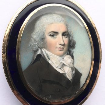 Miniature portrait of a gentleman understood to be Chas Minicowe painted by George Engleheart