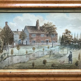 Naive Watercolour of a Farmhouse, circa 1800