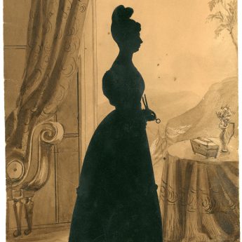 A pair of cut full-length silhouettes of sisters by Augustin Edouart