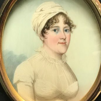 Miniature portrait of a lady by Frederick Buck