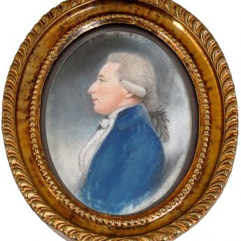 Pastel profile of a gentleman by Charles Hayter, dated 1786