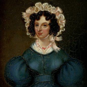 Small oil on canvas portrait of a lady circa 1825