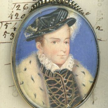 Miniature portrait on vellum of Francis II after Clouet