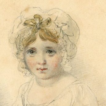 Watercolour and pencil portrait of Sarah and Mary Smirke by their father