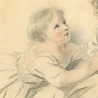 Watercolour and pencil portrait of Sarah and Mary Smirke by their father