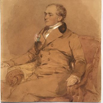 Watercolour portrait of a gentleman by Rochard