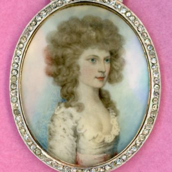 Miniature portrait of a young lady by Frederick Buck