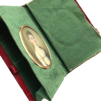 Miniature portrait by Domenico Bossi within a personal pocketbook