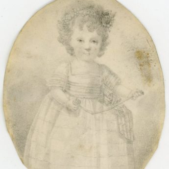 Charming pencil portrait of 2-year old Sarah White
