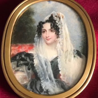 Alfred Edward Chalon, portrait miniature of a lady