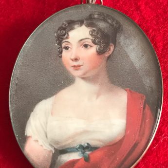 Miniature portrait of a young lady by Thomas Hargreaves