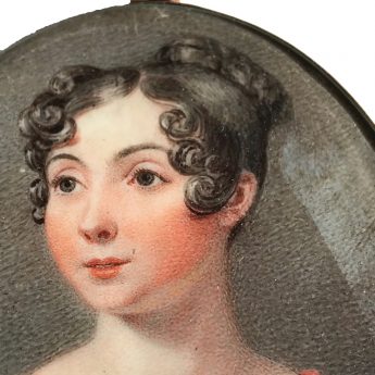 Miniature portrait of a young lady by Thomas Hargreaves