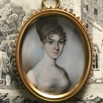 Miniature portrait of a young Regency lady