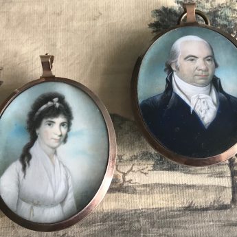 A pair of miniature portraits by Alexander Gallaway