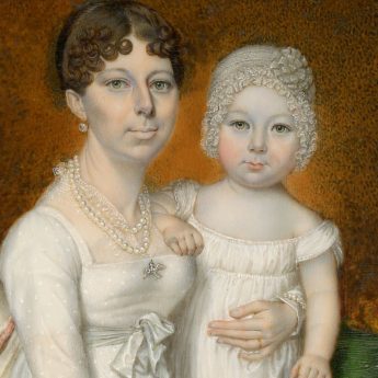 Miniature Portrait of a mother and child by Walter Stephens Lethbridge