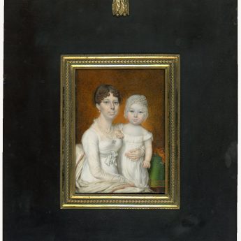 Miniature Portrait of a mother and child by Walter Stephens Lethbridge