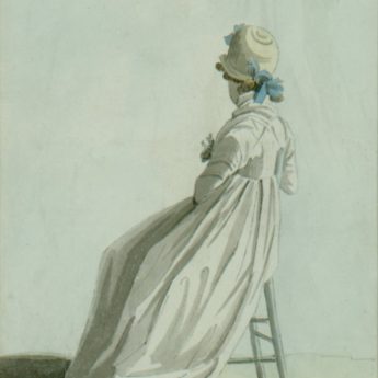 Circle of Paul Sandby, watercolour portrait of a lady