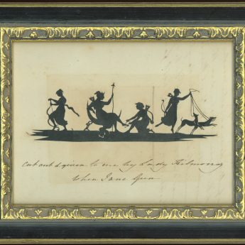 Cut silhouette scene by Ann Gun Cuninghame as a girl