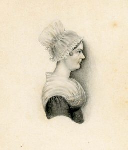 Painted profile of Elizabeth Pole