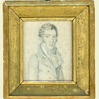 Small pencil and watercolour portrait of a gentleman