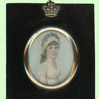 Miniature portrait of a lady by Frederick Buck