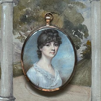 Miniature portrait of a lady by Charles Hayter