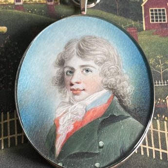 Nathaniel Freese, signed miniature of a young gentleman
