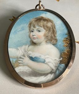 Miniature portrait of Mary Welsh as a child by Henry Edridge