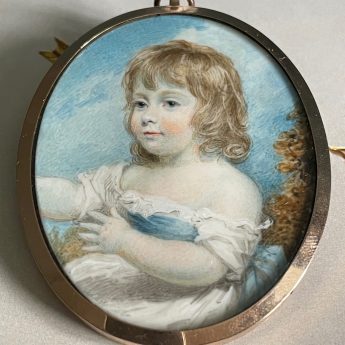 Miniature portrait of Mary Welsh as a child by Henry Edridge