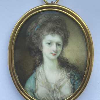 Miniature portrait of a named lady by Horace Hone