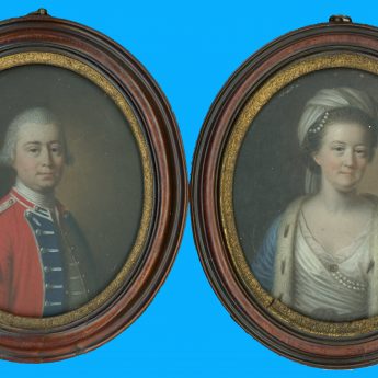 Pair of Georgian portraits, oil on copper