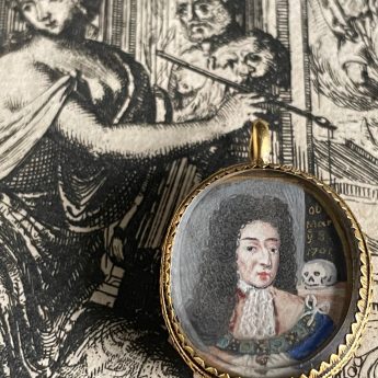 Tiny memorial portrait of William III dated 1701