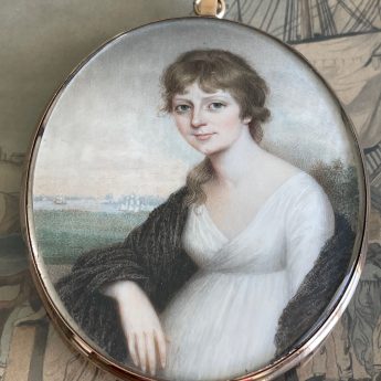 Miniature portrait of a young lady by Philip Jean