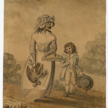 Unframed 18th century watercolour