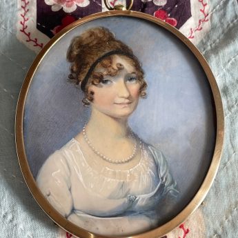 Miniature portrait of a young Regency lady