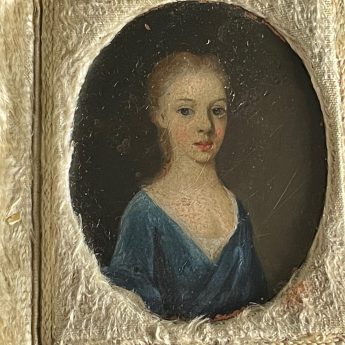 Oil on copper miniature portrait of a young lady from circa 1700
